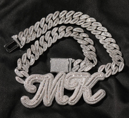 INITIAL - Custom initial nameplate pendant Cuban link
