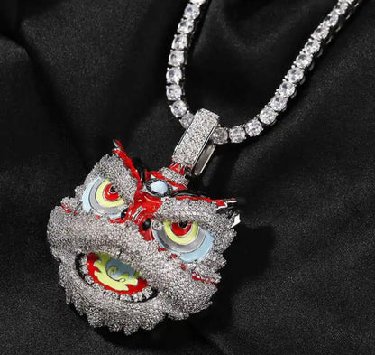 CHINESE LION- 6.2 cm Colorful Chinese Lion pendant
