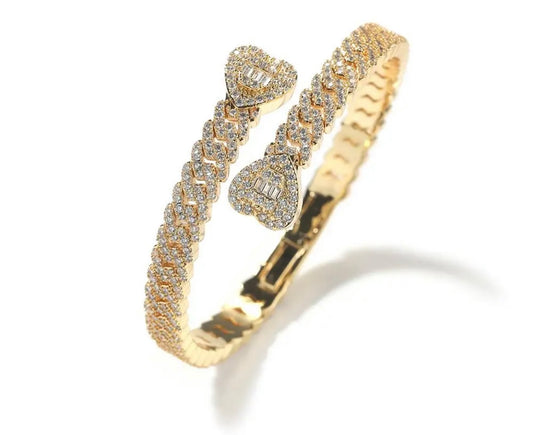 HEART CRUSHER- 12 mm Cuban link heart bangle