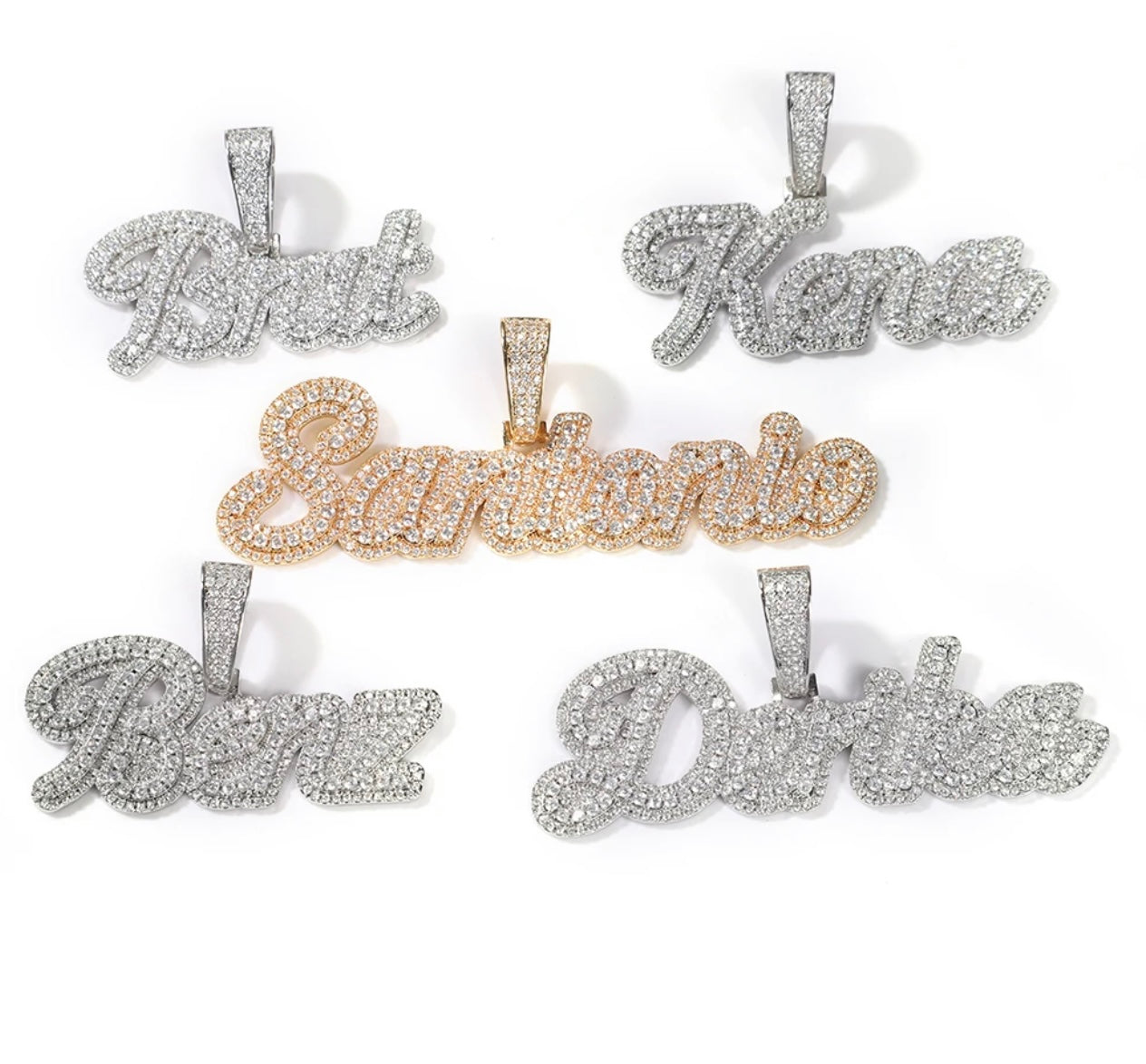 SCRIPT- 10 cm Brush cursive nameplate pendant