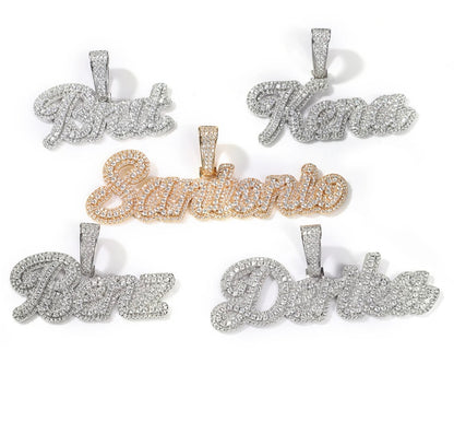 SCRIPT- 10 cm Brush cursive nameplate pendant