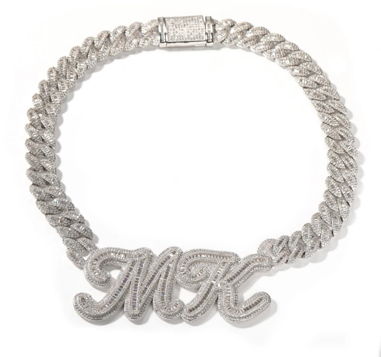 INITIAL - Custom initial nameplate pendant Cuban link
