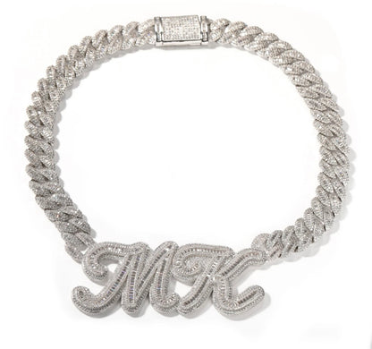 INITIAL - Custom initial nameplate pendant Cuban link