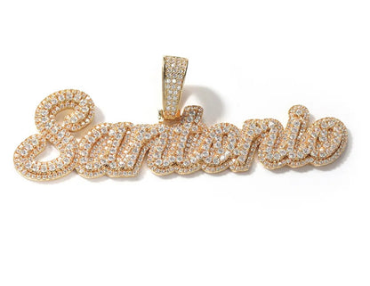 SCRIPT- 10 cm Brush cursive nameplate pendant