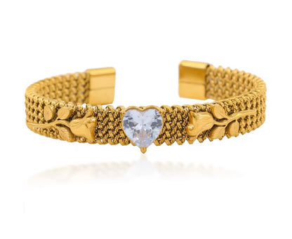 ROSY - 11 mm Stainless Steel, rose-heart bracelet