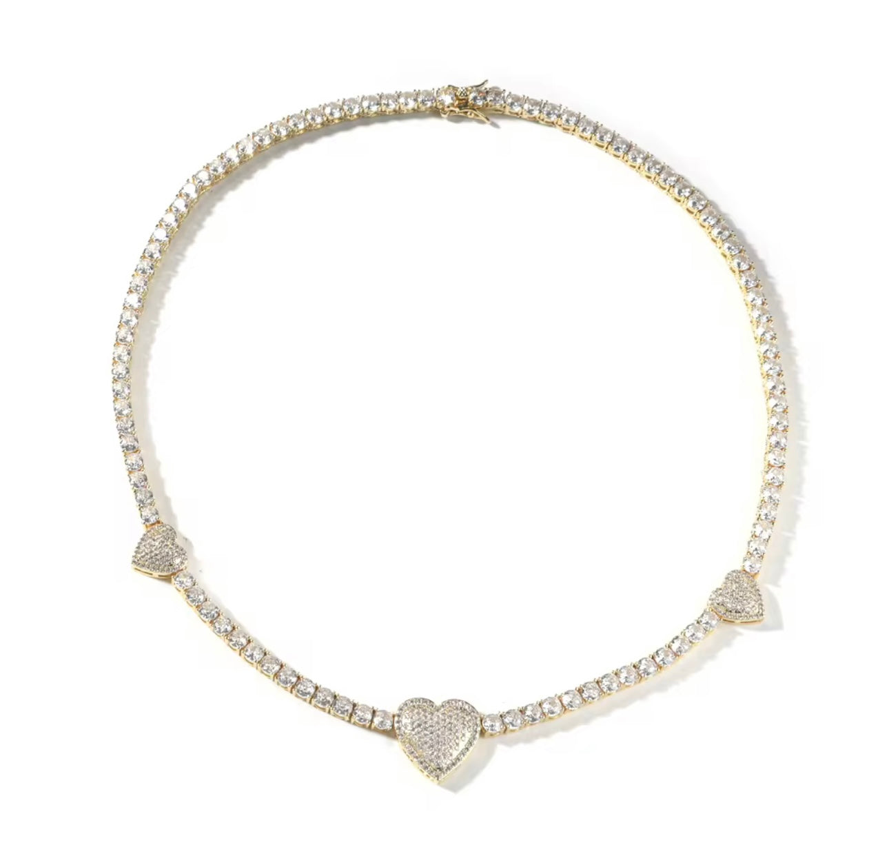 VALENTINE - 4 mm Three heart tennis chain