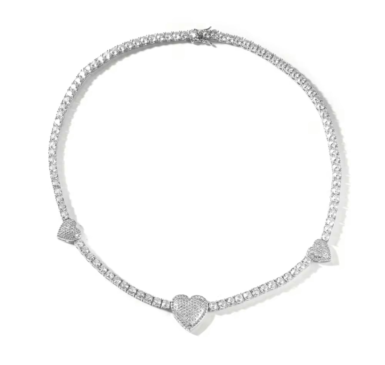 VALENTINE - 4 mm Three heart tennis chain