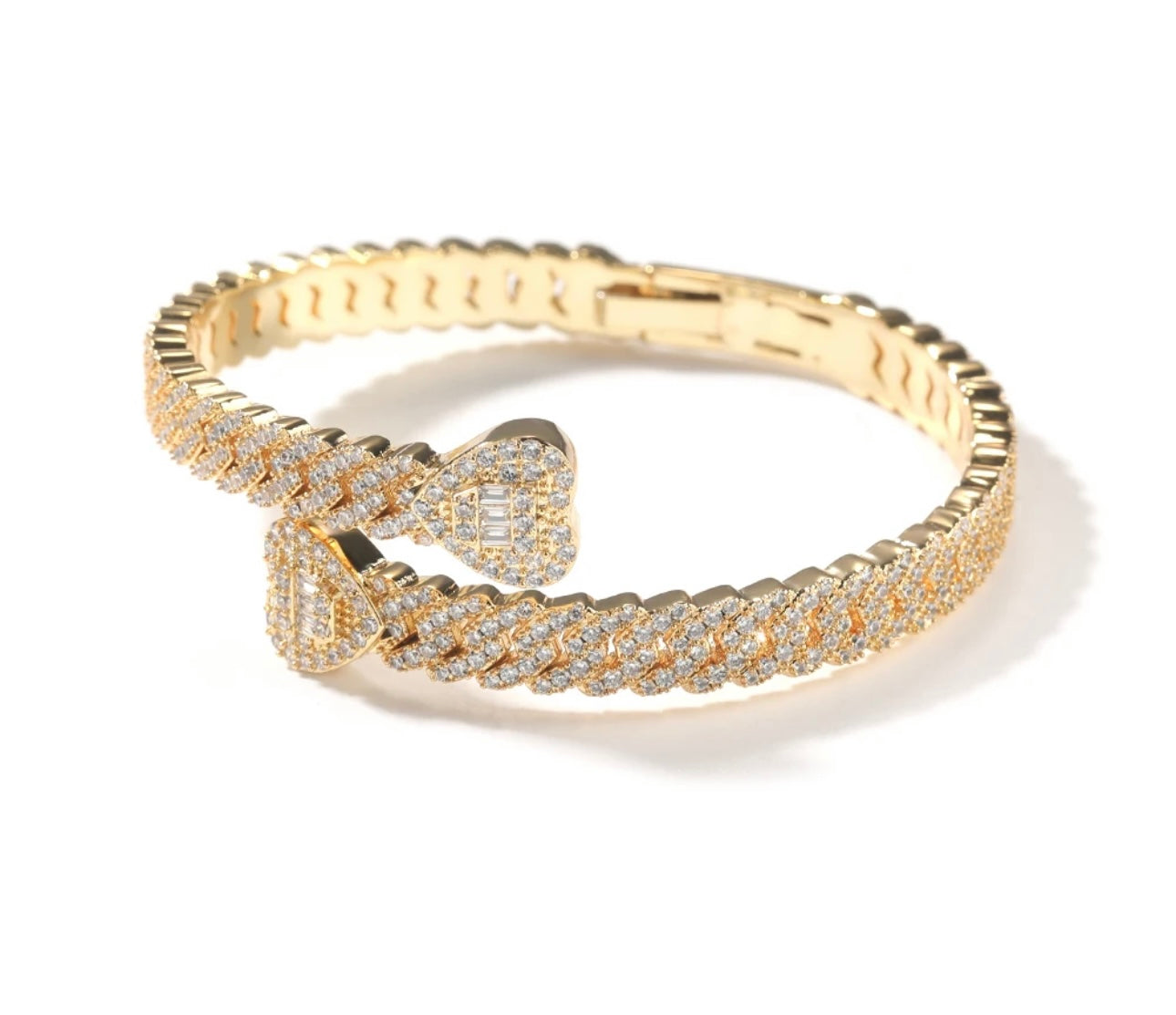 HEART CRUSHER- 12 mm Cuban link heart bangle