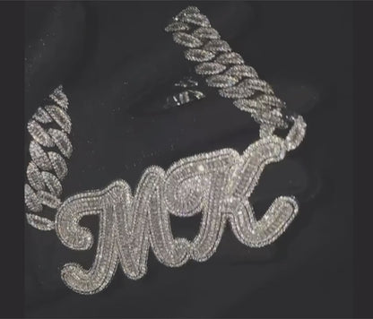 INITIAL - Custom initial nameplate pendant Cuban link